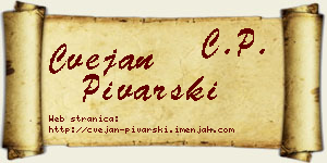 Cvejan Pivarski vizit kartica
